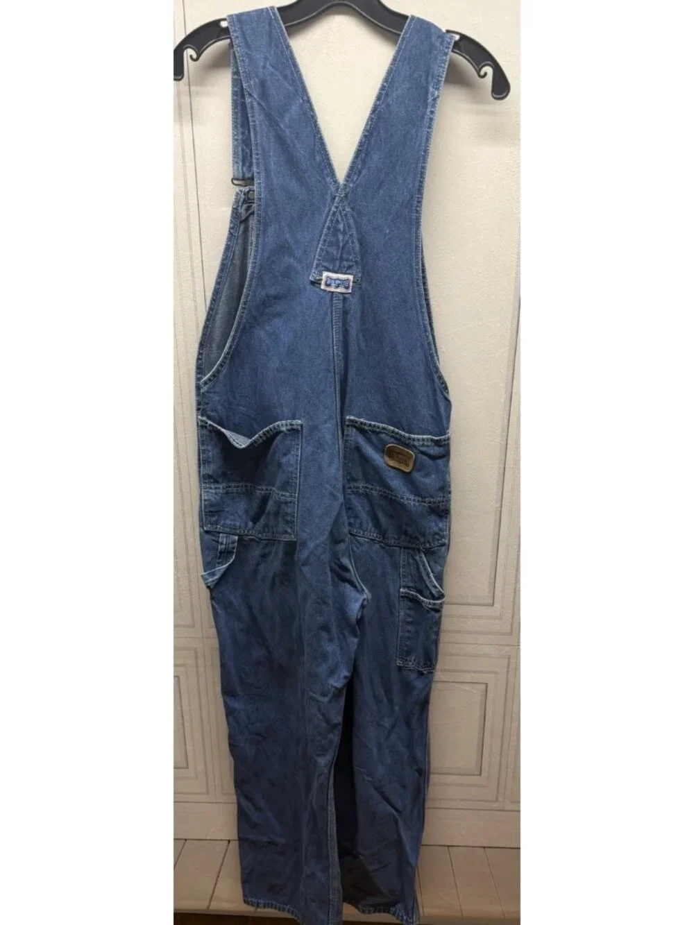 Vtg Big Smith Carpenter Overalls Blue Denim Work Bibs Men 36x30 Large Farm
